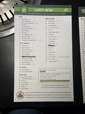 Menu photo 8 Seoul Meat Co Kirkland, WA