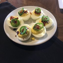 Famous 48 - Bacon jalapeño deviled eggs