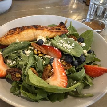 Fusion by Tinos kitchen - Salmon salad - Burgers Near Me - Denver, Colorado Fusion by Tinos kitchen - Salmon salad - Burgers Near Me - Denver, Colorado