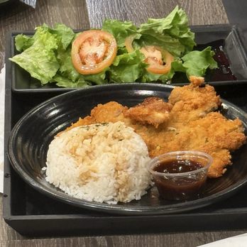 Red Flame - Chicken katsu w/rice and salad - Hot Pot Near Me - Westminster, California Red Flame - Chicken katsu w/rice and salad - Hot Pot Near Me - Westminster, California