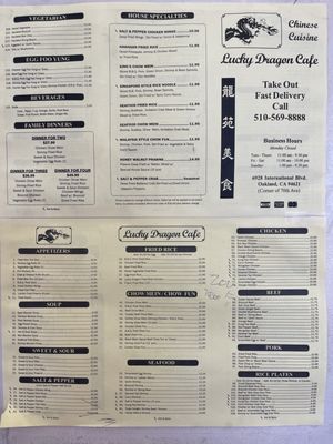 Menu photo 1 Lucky Dragon Cafe Oakland, CA Menu photo 1 Lucky Dragon Cafe Oakland, CA