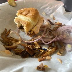 Oak Tree Northwest Bar & Grill - My burger it was a big burger and I ate a lot of it!