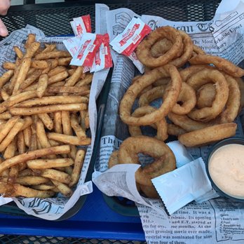 Cape Charles Brewing Company - Fries and onion rings - Breweries Near Me - Cape Charles, Virginia Cape Charles Brewing Company - Fries and onion rings - Breweries Near Me - Cape Charles, Virginia