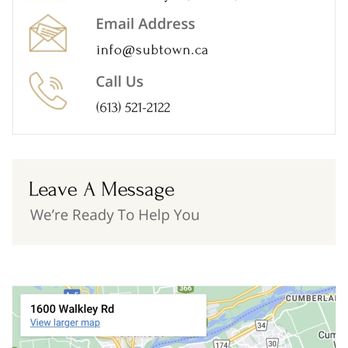 Sub Town - Location - Lebanese Near Me - Ottawa, Ontario