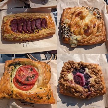 The Burque Bakehouse - Plum danish, ham and cheese croissant, tomato pesto and chevre seasonal danish, dark berry crisp danish - Bakeries Near Me - Albuquerque, New Mexico
