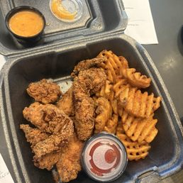 Bang Bang chicken tenders with fries