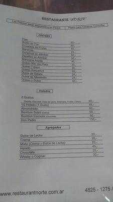 Menu photo 2 Norte Buenos Aires, C