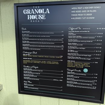The Granola House - Menu - Acai Bowls Near Me - Lihue, Hawaii The Granola House - Menu - Acai Bowls Near Me - Lihue, Hawaii