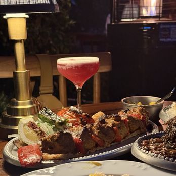 Berenjak - Tikkeh Masti Kabab and Grape sour cocktail - Persian/Iranian Near Me - Los Angeles, California Berenjak - Tikkeh Masti Kabab and Grape sour cocktail - Persian/Iranian Near Me - Los Angeles, California