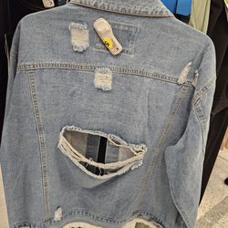 Ross Dress for Less - Looks like a jealous lover ruined boyfriend's favorite jacket. WT Fudge!
