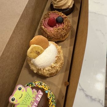 My Delight CupCakery - from left to right, chocolate, banana, berry, pb - Desserts Near Me - Ontario, California My Delight CupCakery - from left to right, chocolate, banana, berry, pb - Desserts Near Me - Ontario, California