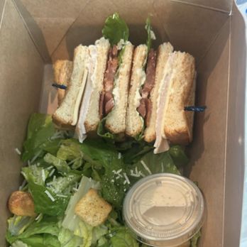 Creme de la Creme Cafe - Club sandwich with a Cesar salad. - Coffee & Tea Near Me - Riverside, California