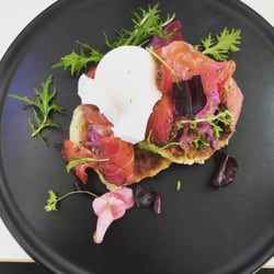Crack Kitchen - House-cured salmon and bubble and squeak.