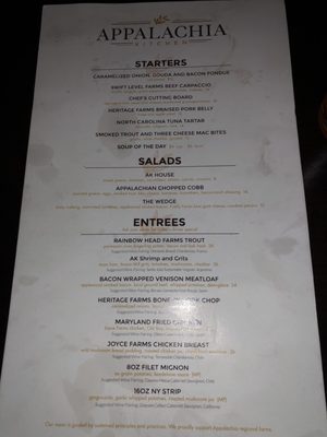 Menu photo 8 Appalachia Kitchen Snowshoe, WV