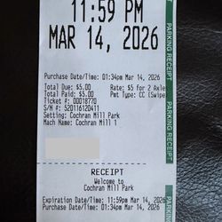 Parking receipt