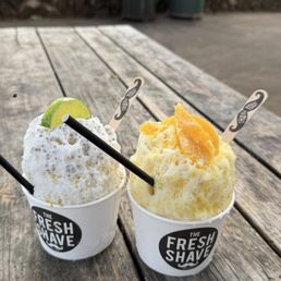 Orange and coconut shaved ice Orange and coconut shaved ice
