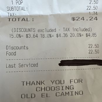 Old El Camino - Ridiculous up charge of cheese dip.  Cost of a meal. - Mexican Near Me - Swanton, Ohio