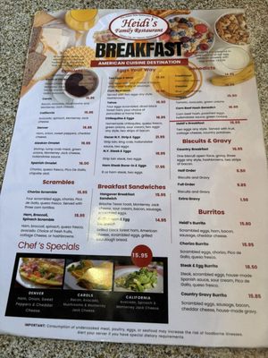 Menu photo 1 Heidi's Carson City, NV