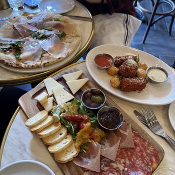 Cafe Amaro - Antipasto, Arancini, & Prosciutto and Fig pizza - Italian Near Me - Boston, Massachusetts