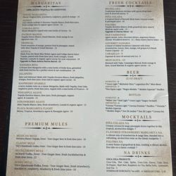 Drink menu front
