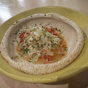 Ezov - Blue crab hummus - Middle Eastern Near Me - Austin, Texas Ezov - Blue crab hummus - Middle Eastern Near Me - Austin, Texas