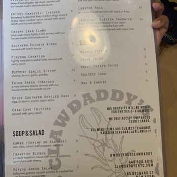 Claw Daddy's - Menu - Cajun/Creole Near Me - Brooklyn, New York Claw Daddy's - Menu - Cajun/Creole Near Me - Brooklyn, New York