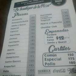 Pizza Store - Menú