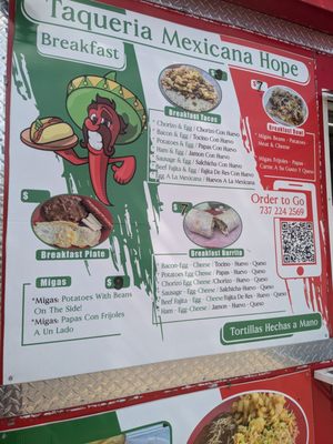 Menu photo 1 Taqueria Mexican Hope Austin, TX Menu photo 1 Taqueria Mexican Hope Austin, TX