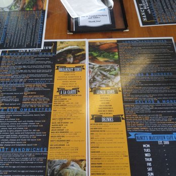 Nancy's Marshview Cafe - Menu is located on the table under a glass top - Sandwiches Near Me - Salisbury, Massachusetts