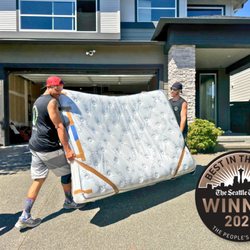 A Perfect Mover - Us moving a mattress into the customers new home. Gottal love it!