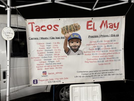 Menu photo 4 Tacos El May Westminster, CA