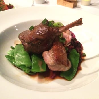 Ocean Restaurant - Roast duck with snow peas, mash, and a red cabbage, raisin & red wine jus. - Seafood Near Me - Blue Bay, NSW