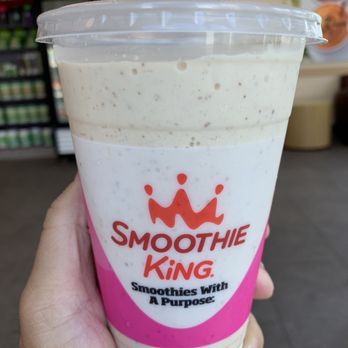 Smoothie King - High Protein in banana with a scoop of peanut butter. This is always amazing. - Juice Bars & Smoothies Near Me - North Miami, Florida Smoothie King - High Protein in banana with a scoop of peanut butter. This is always amazing. - Juice Bars & Smoothies Near Me - North Miami, Florida