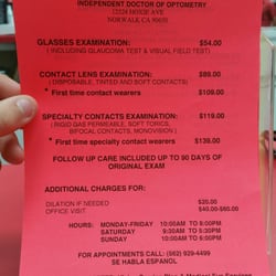 Pearl Optometry - Price list as of Feb. 2016