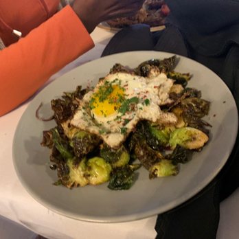Lucille's - Truffled Brussels Sprouts with Sunny Egg! Soooooo good! - New American Near Me - Houston, Texas Lucille's - Truffled Brussels Sprouts with Sunny Egg! Soooooo good! - New American Near Me - Houston, Texas