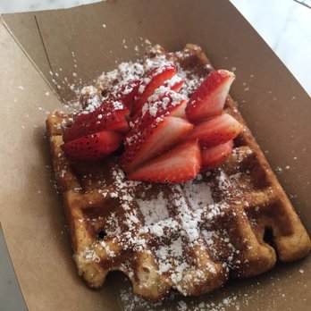 Mirabelle Savannah - Traditional waffle with added strawberries. - Coffee & Tea Near Me - Savannah, Georgia Mirabelle Savannah - Traditional waffle with added strawberries. - Coffee & Tea Near Me - Savannah, Georgia