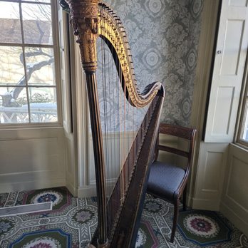 Salisbury Mansion - Harp owned by the lady of the house is a gorgeous instrument. - Museums Near Me - Worcester, Massachusetts