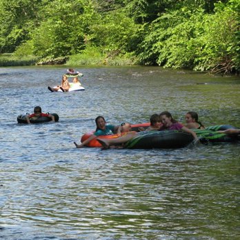 Jonestown KOA - Tubing with friends - can enter and exit from campground or take their shuttle for a longer trip. - Campgrounds Near Me - Jonestown, Pennsylvania