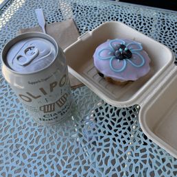Oli Pop Soda And a Lavender Blueberry Scone