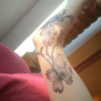 SkinFlower Cosmic Arts - Dogwood tattoo black shading. My idea, Sunday's design. - Tattoo Near Me - Truth or Consequences, New Mexico SkinFlower Cosmic Arts - Dogwood tattoo black shading. My idea, Sunday's design. - Tattoo Near Me - Truth or Consequences, New Mexico