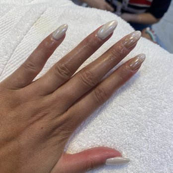 Polish Avenue Mani Pedi - By phoebe! Chrome ombré fall nails  #41 and some other tan color - Nail Salons Near Me - Orange, California
