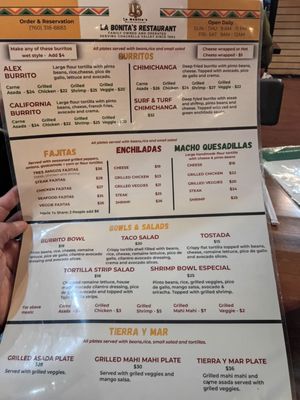 Menu photo 2 La Bonita's Palm Springs, CA