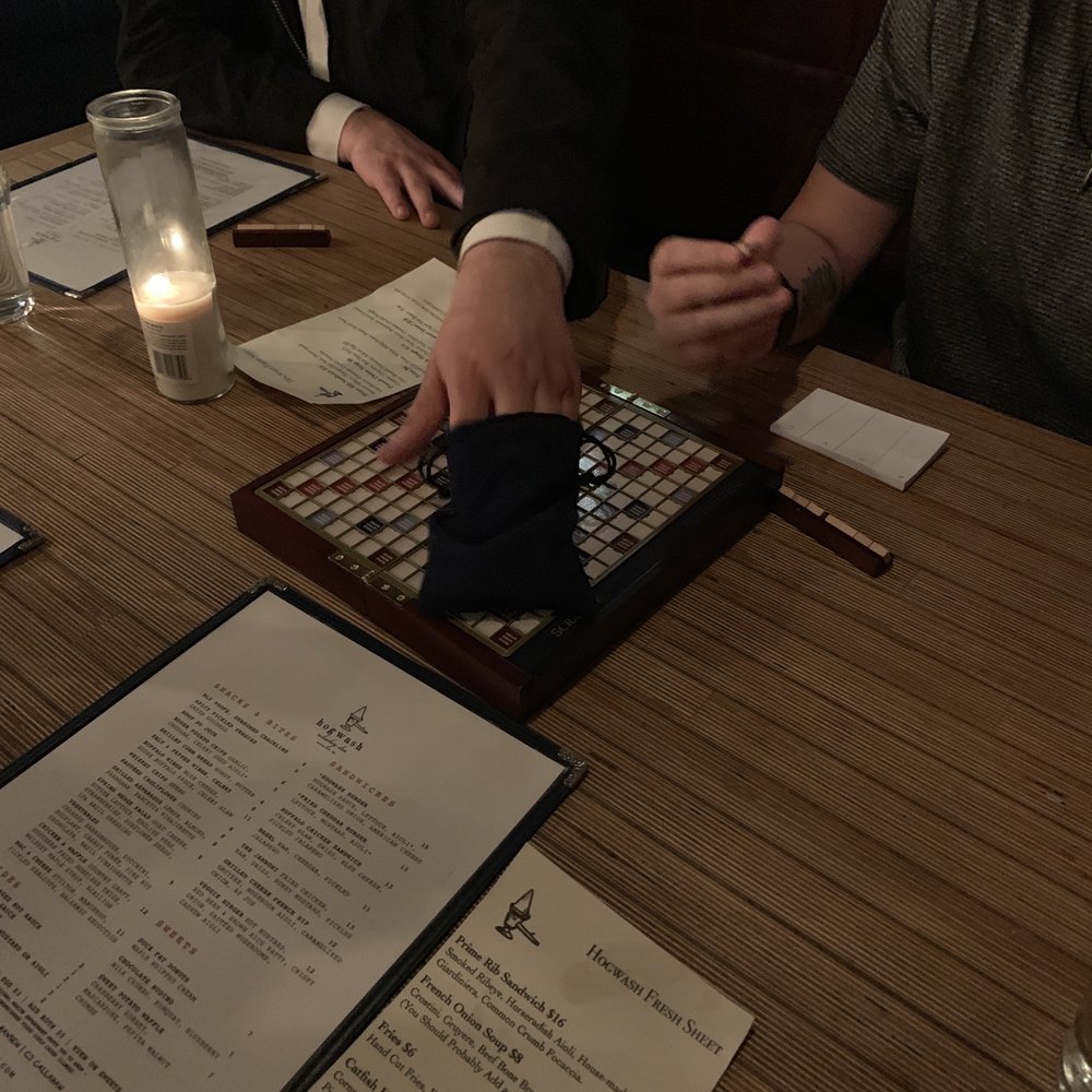 Hogwash Whiskey Den - Friendly game of Scrabble! Guess what the winner of a scrabble gets... Needless to say we had some divine cocktails and delectable treats. - Whiskey Bars Near Me - Spokane, Washington Hogwash Whiskey Den - Friendly game of Scrabble! Guess what the winner of a scrabble gets... Needless to say we had some divine cocktails and delectable treats. - Whiskey Bars Near Me - Spokane, Washington