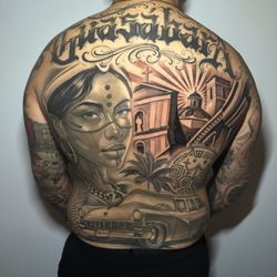Virginia Class Tattoo - "Lamento Borincano "...Back piece by Aaron Garcia