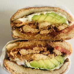 Sandwich Cafe - The Mexican (grilled chicken, tomatoes, avocado, cilantro, onions and melted cheese on a torta)!!