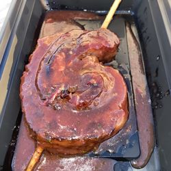 Pork belly with cherry glaze