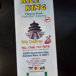 Rice King - Menu