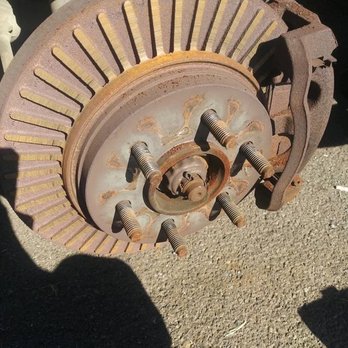 Ohana Auto Care - Before photo of worn out brakes & rotor! - Auto Repair Near Me