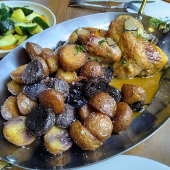 Thermia Providence - Truffle dijon rotisserie chicken and potatoes - Mediterranean Near Me - Providence, Rhode Island Thermia Providence - Truffle dijon rotisserie chicken and potatoes - Mediterranean Near Me - Providence, Rhode Island