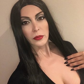 Janesa Simmons Beauty - She once even transformed me into Angelica Houston as Mortician Adams - Makeup Artists Near Me
